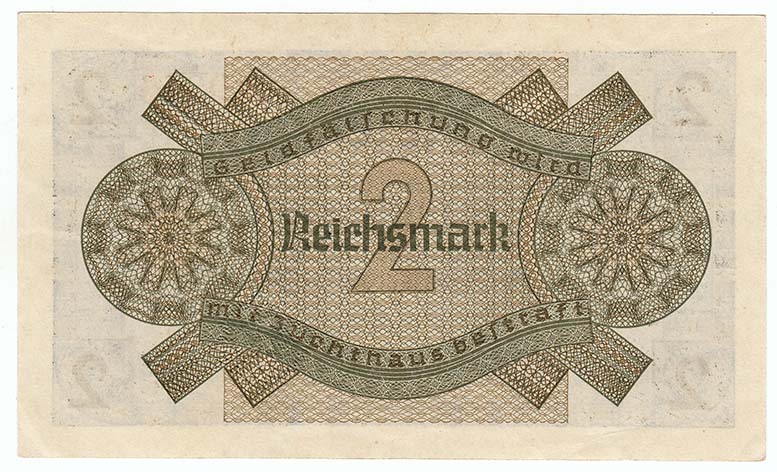 (1939) Банкнота Германия (Оккупация Европы) 1939 год 2 марки    UNC