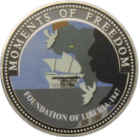 (2001) Монета Либерия 2001 год 10 долларов &quot;Основание Либерии&quot;  Медь-Никель  UNC