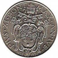 (№1933km15) Монета Ватикан 1933 год 1 Lira (Юбилейный 1933)