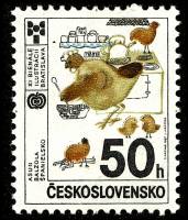 (1987-031) Марка Чехословакия "Курица" ,  III Θ