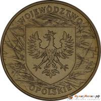 (071) Монета Польша 2004 год 2 злотых "Воеводство Опольское"  Латунь  UNC