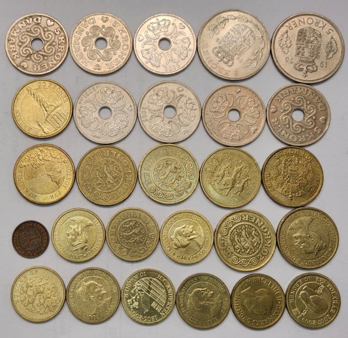 Набор монет Дания 27 штук