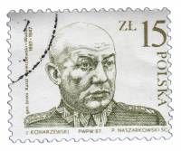 (1987-014) Марка Польша "К. Сверчевски-Вальтер "    40 лет со дня смерти Генерала Кароль Сверчевски-