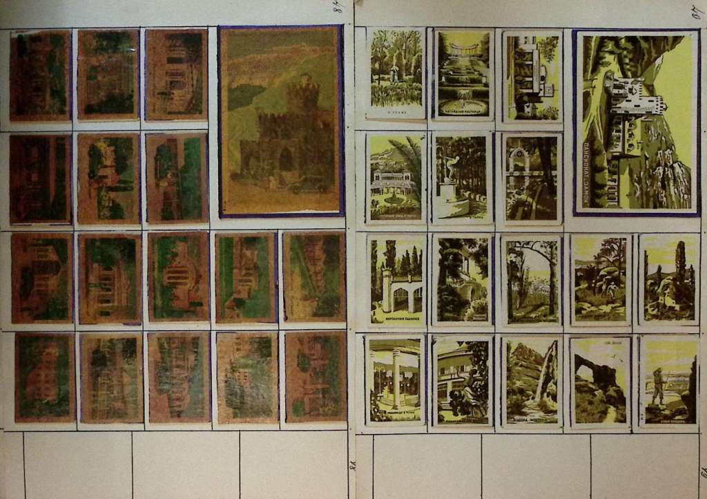 Коллекция спичечных этикеток на альбомных листах, разные темы (10 листов)