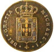 (№1829km389) Монета Португалия 1829 год 5 Reacute;is (Reacute В)