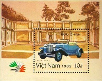 (1985-082) Блок марок  Вьетнам "Автомобиль"    Выставка марок Italia `85, Автомобили III &Theta;