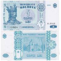 (2009) Банкнота Молдова 2009 год 5 лей "Стефан III Великий"   UNC