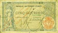  Банкнота Гаити 01.09.1875 год 5     UNC
