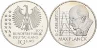 (2008F) Монета Германия (ФРГ) 2008 год 10 евро "Макс Планк"  Серебро Ag 925  UNC