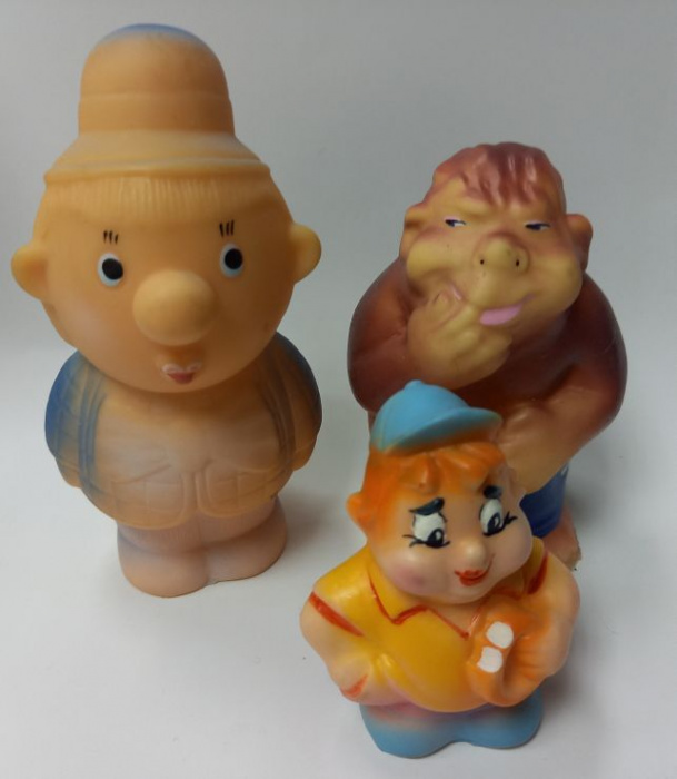 Игрушки резиновые,набор,3 шт &quot;Два мальчика и обезьяна&quot; СССР (сост.на фото) 
