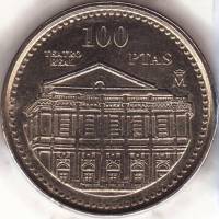 (1997) Монета Испания 1997 год 100 песет "Королевский театр"  Латунь  XF