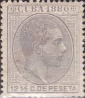 (№32) Марка Куба 1880 год "Король Альфонсо XII", Гашеная