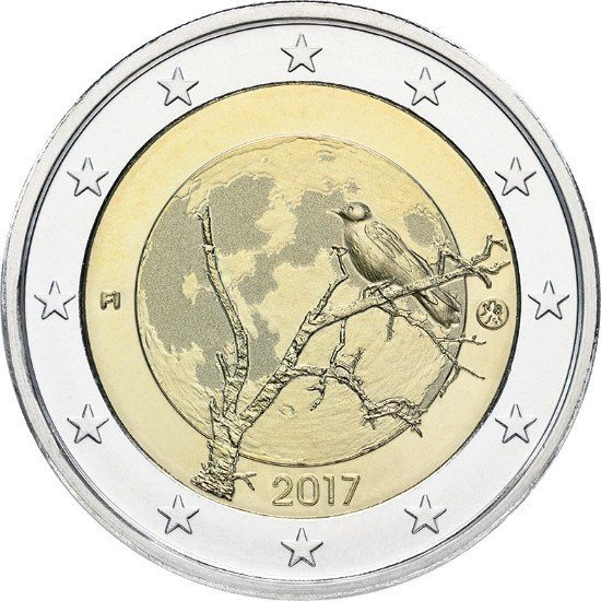 023 Монета Финляндия 2017 год 2 евро Природа Финляндии  Биметалл  UNC