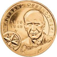 (223) Монета Польша 2011 год 2 злотых "Антоний Фердинанд Оссендовский"  Латунь  UNC