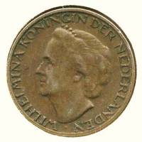 () Монета Нидерланды (Голландия) 1948 год 1 цент   Бронза  UNC