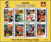 (№1994-4440) Лист марок Гайана 1994 год "Киноафиши", Гашеный