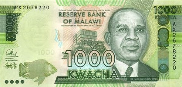 (,) Банкнота Малави 2014 год 1 000 квача &quot;Хастингс Камузу Банда&quot;   UNC