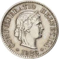 (1926) Монета Швейцария 1926 год 5 раппенов   Медь-Никель  UNC