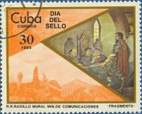 (1985-035) Марка Куба "Средневековая почта"    День почтовой марки III Θ