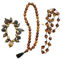 Набор бижутерии, четки, бусы, браслет, дерево, металл (сост. на фото)