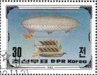 (1982-109) Марка Северная Корея "Дирижабль Джорджа Кейли,1837"   200 лет авиации III O