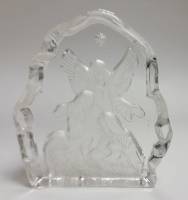 Скульптура "Ангелы-хранители",стекло, пескоструйная обработка (сост. на фото)