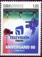 (№5465) Марка Куба 2010 год "60-летие кубинского телевидения", Гашеная