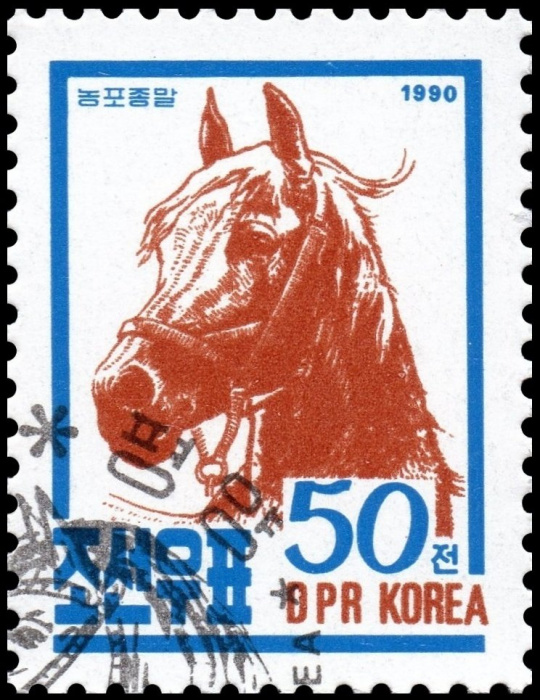 (1990-073) Марка Северная Корея &quot;Лошадь&quot;   Сельскохозяйственные животные III Θ
