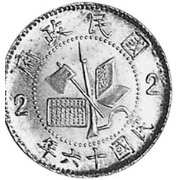(№1927y384) Монета Китай 1927 год 20 Cents (Северная Экспедиция)