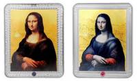 (2012, 2м по 10 д.) Набор монет Фиджи 2012 год "Мона Лиза" Цветные с карточками  PROOF