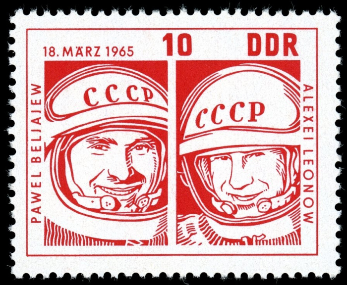 (1965-015) Марка Германия (ГДР) &quot;Беляев и Леонов&quot;    Восход-2 III Θ