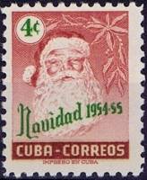 (№438) Марка Куба 1954 год "Рождество", Гашеная