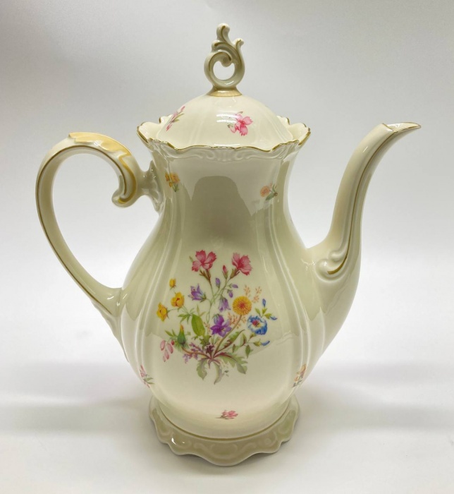 Кофейник фарфоровый Мейсенский цветок, Райхенбах, Германия