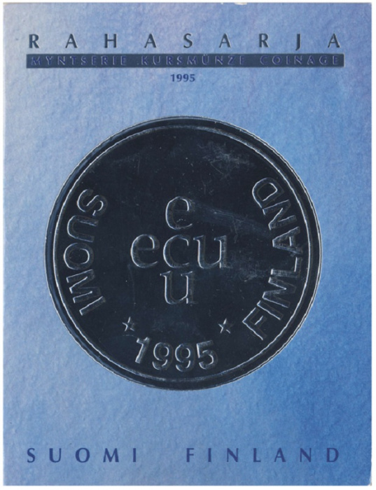 (1995, 5 монет, жетон) Набор монет Финляндия 1995 год &quot;Экю&quot;   Буклет