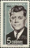 (№1963-640) Марка Коста-Рика 1963 год "Джон Ф Кеннеди 19171963", Гашеная