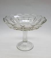 Фруктовница на ножке стекло СССР высота 17,5 см