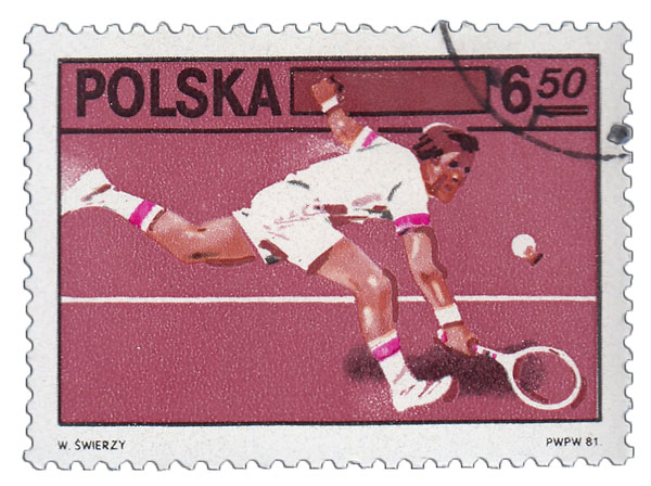 (1981-031) Марка Польша &quot;Теннисист&quot;    60 лет Федерации тенниса Польши II Θ