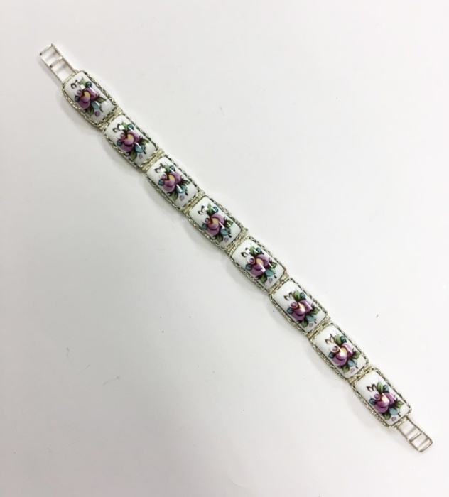 Браслет "Финифть", серебрение (сост. на фото)