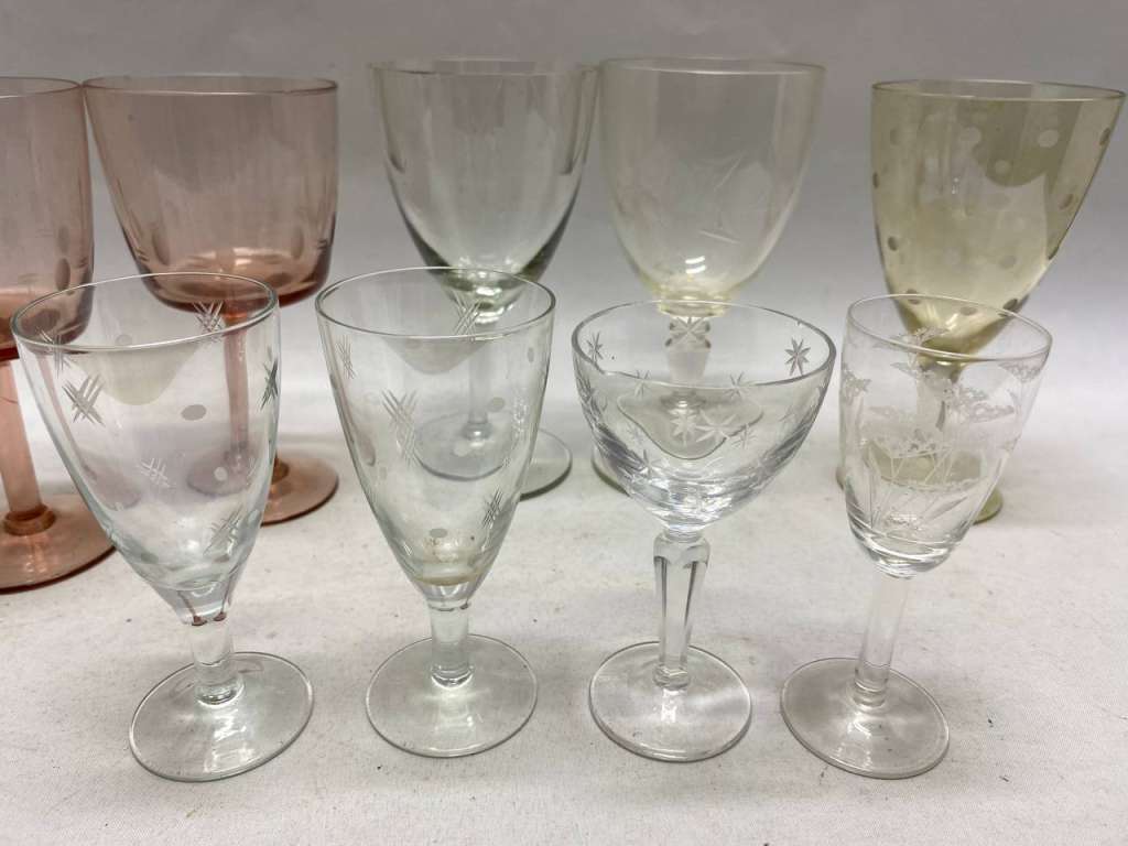 Рюмки и бокалы хрусталь, алмазная резка СССР