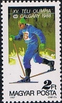 (1987-84) Марка Венгрия "Лыжник"    Зимние ОИ 1988, Калгари II &Theta;