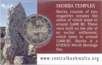 (019) Монета Мальта 2020 год 2 евро "Храмовый комплекс Скорба"  Знак МД Биметалл  Coincard