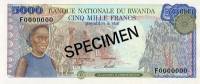 (,) Банкнота Руанда 1988 год 5 000 франков "Девушка с корзиной"   UNC