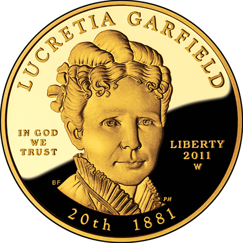 (021w) Монета США 2011 год 10 долларов &quot;Лукреция Гарфилд&quot; 2011 год  PROOF