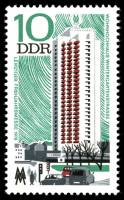 (1976-014) Марка Германия (ГДР) "Высотное здание"    Ярмарка, Лейпциг III Θ