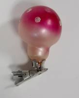 Ёлочная игрушка на прищепке "Мухомор", стекло, 6 см., СССР (сост. на фото)