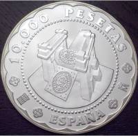 () Монета Испания 2001 год 10000  ""   Биметалл (Серебро - Ниобиум)  UNC