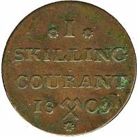 (№1809km274.2) Монета Норвегия 1809 год 1 Skilling