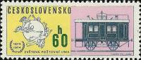 (1974-047) Марка Чехословакия "Почтовый вагон" ,  III O