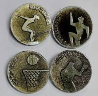 Набор значков знаков (4 шт.) СССР "Спартакиада" На булавке 