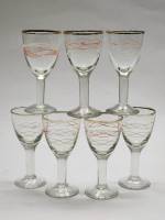 Рюмки СССР 7 штук стекло позолота винтаж высота 10 см